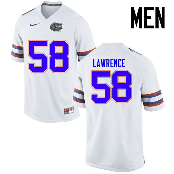 NCAA Florida Gators Jahim Lawrence Men's #58 Nike White Stitched Authentic College Football Jersey QGP4864EO